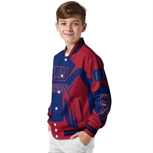 customized new york giants spider mark blue red crocs varsity jacket trendy