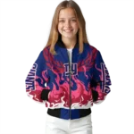 customized new york giants winged blaze blue white bomber jacket best selling