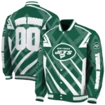 customized new york jets chevron angles green varsity jacket best selling