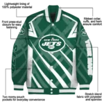 customized new york jets chevron angles green varsity jacket best selling