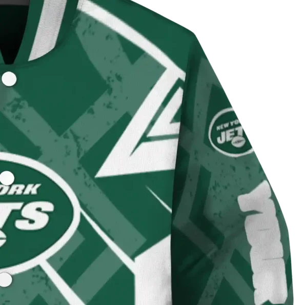customized new york jets chevron angles green varsity jacket premium grade