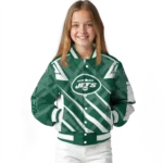 customized new york jets chevron angles green varsity jacket best selling