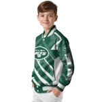 customized new york jets chevron angles green varsity jacket best selling