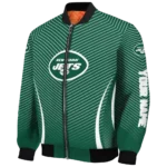 customized new york jets chevron arrow green bomber jacket best selling