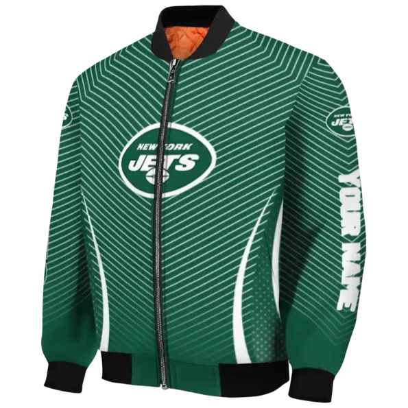 customized new york jets chevron arrow green bomber jacket best selling