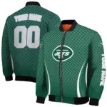 customized new york jets chevron arrow green bomber jacket best selling