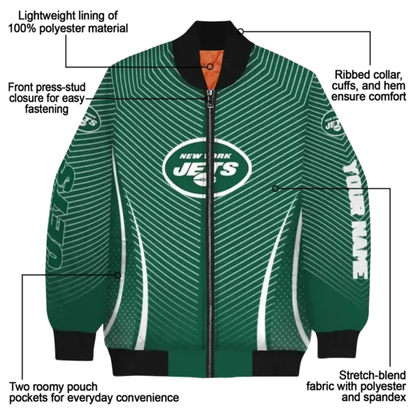 customized new york jets chevron arrow green bomber jacket new arrival