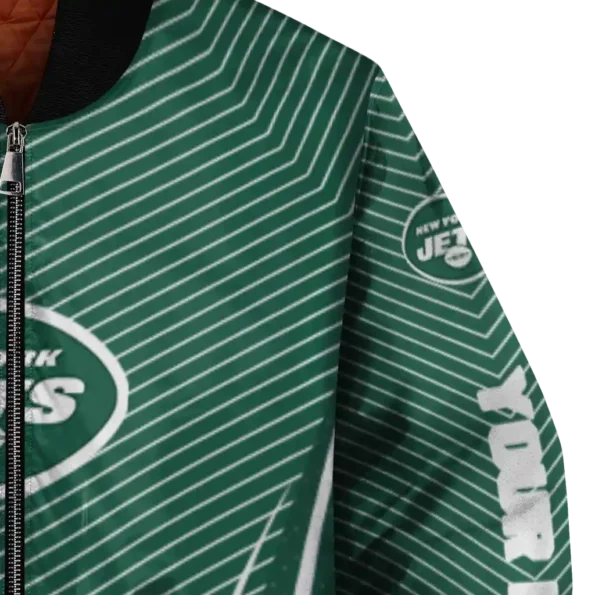 customized new york jets chevron arrow green bomber jacket premium grade