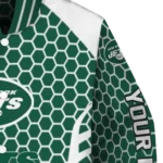 customized new york jets hexagon grid green varsity jacket best selling