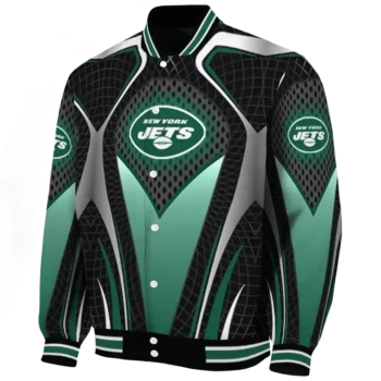 customized new york jets mesh chest black crocs black varsity jacket best selling