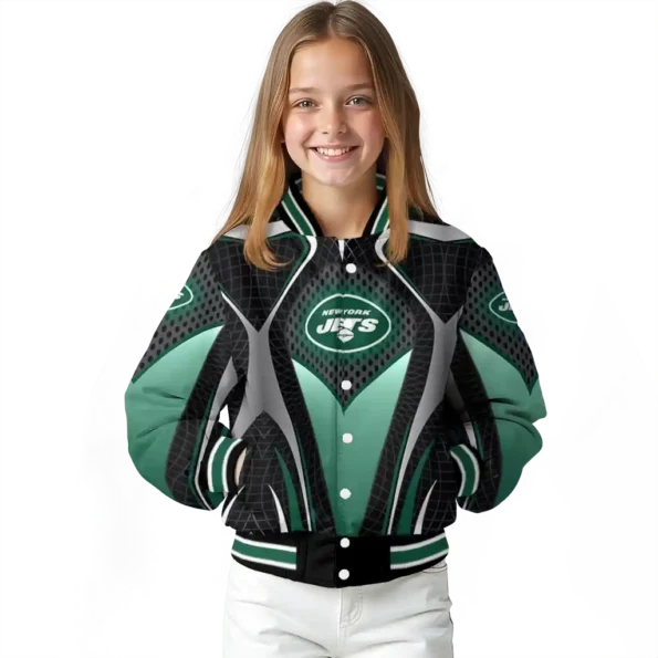 customized new york jets mesh chest black crocs black varsity jacket top rated