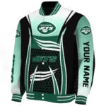 customized new york jets mesh effect green black varsity jacket best selling