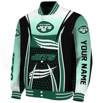 customized new york jets mesh effect green black varsity jacket best selling