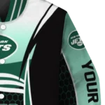 customized new york jets mesh effect green black varsity jacket best selling