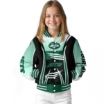 customized new york jets mesh effect green black varsity jacket best selling