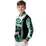 customized new york jets mesh effect green black varsity jacket best selling