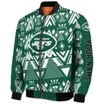 customized new york jets pyramid shapes green bomber jacket best selling