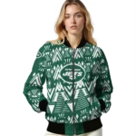 customized new york jets pyramid shapes green bomber jacket best selling
