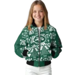 customized new york jets pyramid shapes green bomber jacket best selling