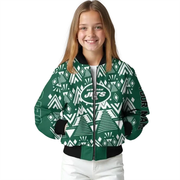 customized new york jets pyramid shapes green bomber jacket top rated