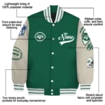 customized new york jets razorback outline green nude varsity jacket best selling