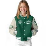 customized new york jets razorback outline green nude varsity jacket best selling