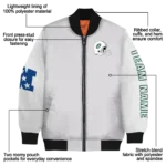 customized new york jets speckled arms green gray bomber jacket best selling