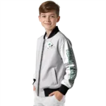 customized new york jets speckled arms green gray bomber jacket best selling