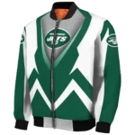 customized new york jets v stripes green white bomber jacket best selling