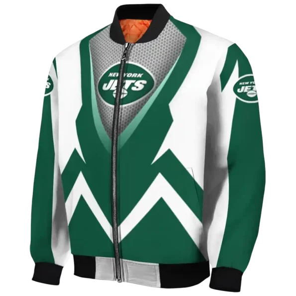 customized new york jets v stripes green white bomber jacket best selling