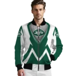 customized new york jets v stripes green white bomber jacket best selling