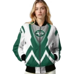 customized new york jets v stripes green white bomber jacket best selling