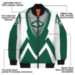 customized new york jets v stripes green white bomber jacket best selling