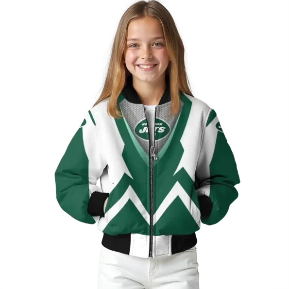 customized new york jets v stripes green white bomber jacket top rated