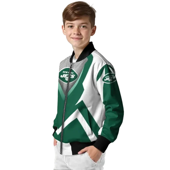 customized new york jets v stripes green white bomber jacket trendy