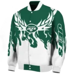 customized new york jets winged blaze green white varsity jacket best selling