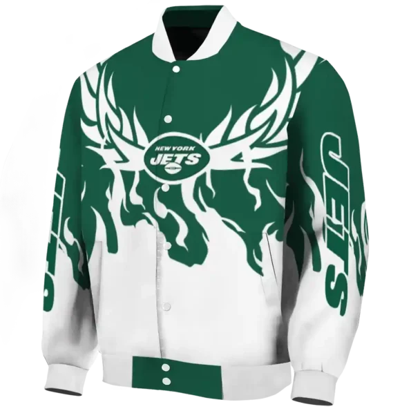customized new york jets winged blaze green white varsity jacket best selling