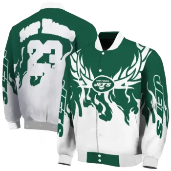 customized new york jets winged blaze green white varsity jacket fashion forward