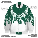 customized new york jets winged blaze green white varsity jacket best selling