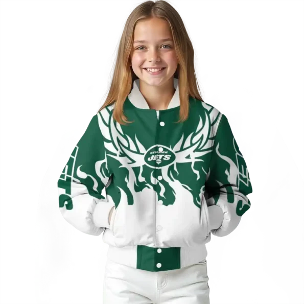 customized new york jets winged blaze green white varsity jacket top rated