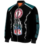 customized philadelphia eagles claw blood green black bomber jacket best selling
