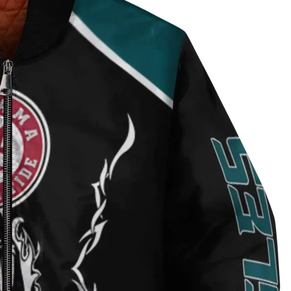 customized philadelphia eagles claw blood green black bomber jacket premium grade