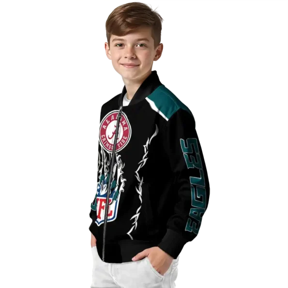 customized philadelphia eagles claw blood green black bomber jacket trendy