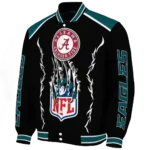 customized philadelphia eagles claw blood green black varsity jacket best selling