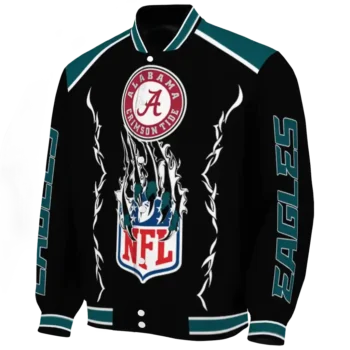 customized philadelphia eagles claw blood green black varsity jacket best selling