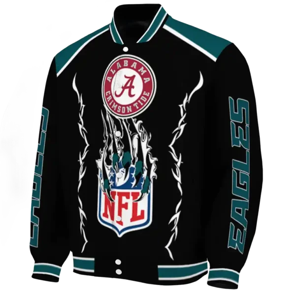 customized philadelphia eagles claw blood green black varsity jacket best selling