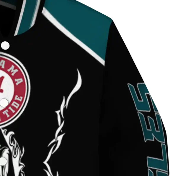 customized philadelphia eagles claw blood green black varsity jacket premium grade