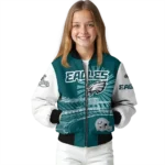 customized philadelphia eagles ferris arena green white bomber jacket best selling