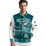 customized philadelphia eagles ferris arena green white varsity jacket best selling