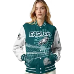 customized philadelphia eagles ferris arena green white varsity jacket best selling